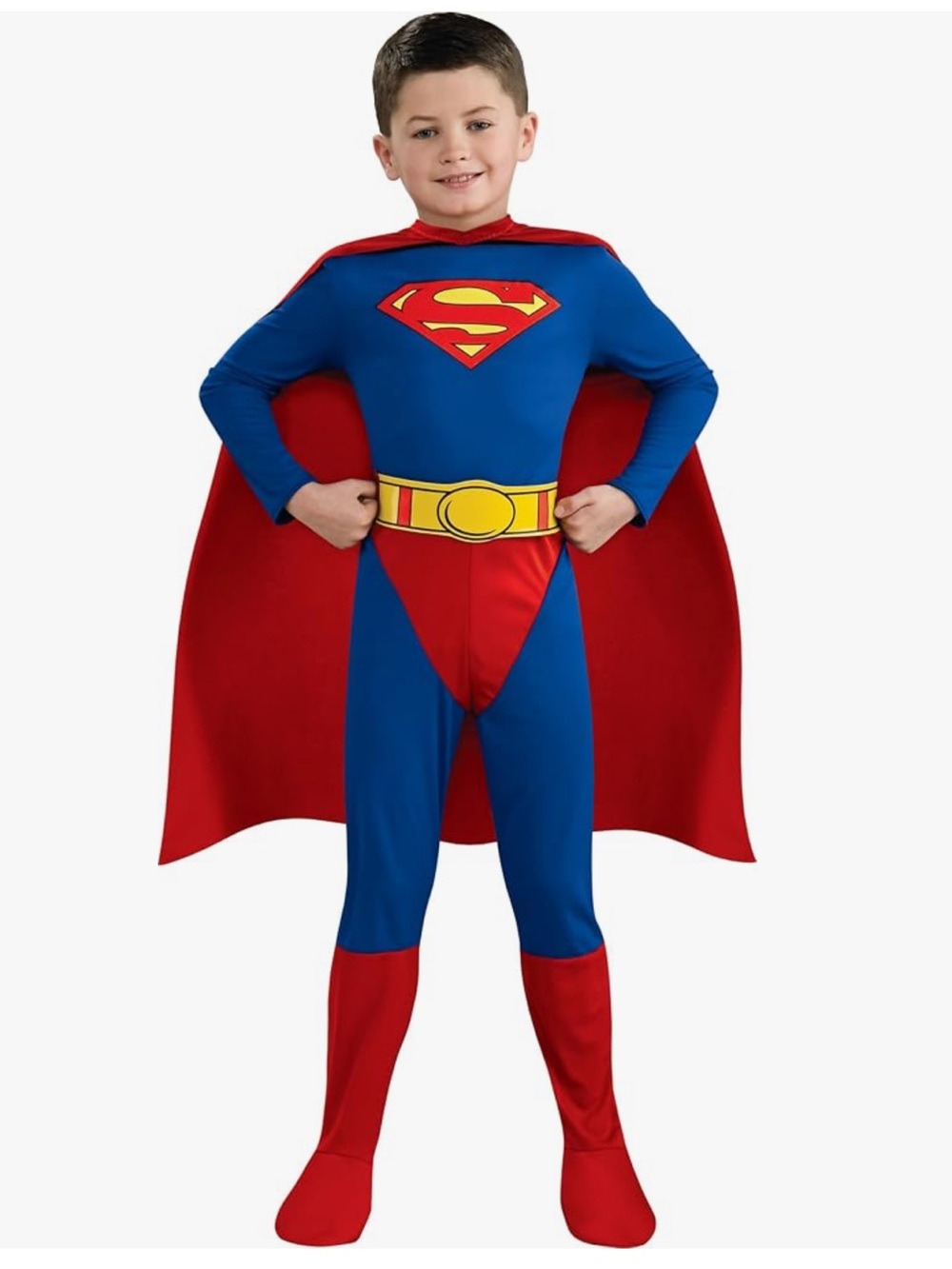 Superman Costume for Kids - DC Comics Superhero Outfit Dress Up Party Wear Small